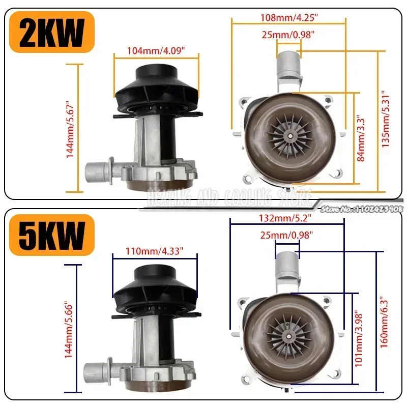 12V/24V Blower Motor 2KW 5KW Diesel Parking Heater For Eberspacher Airtronic D2 D4 Combustion Air Fan Car Air Heater Accessories