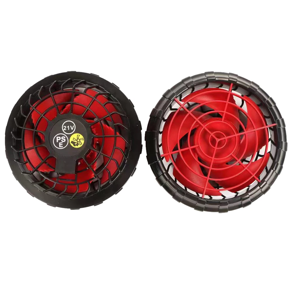 سترة مروحة تبريد بدلة تكييف الهواء 21 فولت، مروحة زوبعة غير مستقيمة بدون فرش مع حجم هواء عالي للتبريد السريع