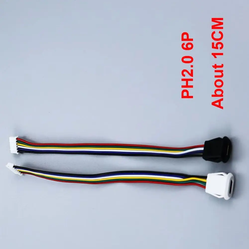 Type-C to PH2.0 2/4/6P Direct Compression Female Base Waterproof USB Socket High Current Fast Charging Jack Port USB-C Connector