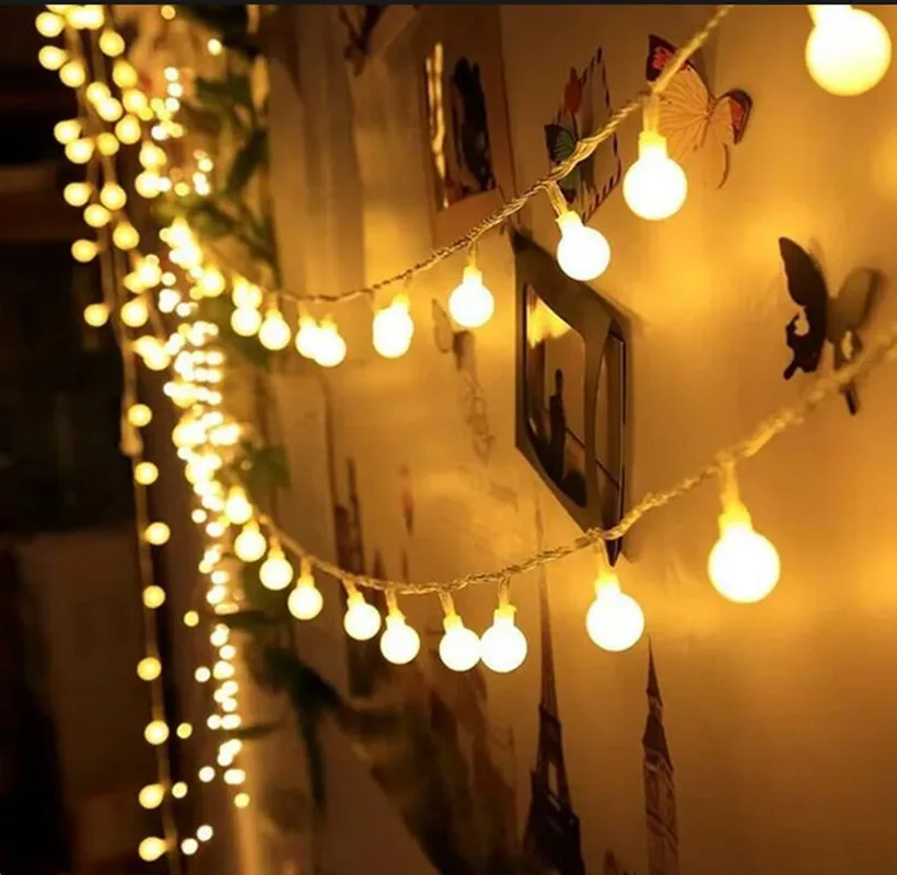 LED Frosted Small Ball Light String Outdoor Camping Tent Canopy Decoration Atmosphere String Light Birthday Wedding Decor