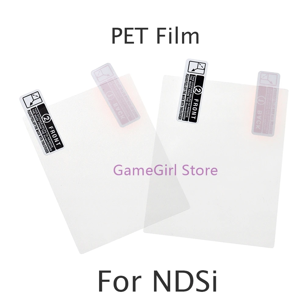 100 مجموعات طبقة رقيقة واقية واضحة لوحدة التحكم NDSi NDSiXL LL حامي الشاشة العلوي السفلي PET فيلم لنينتندو DSi XL