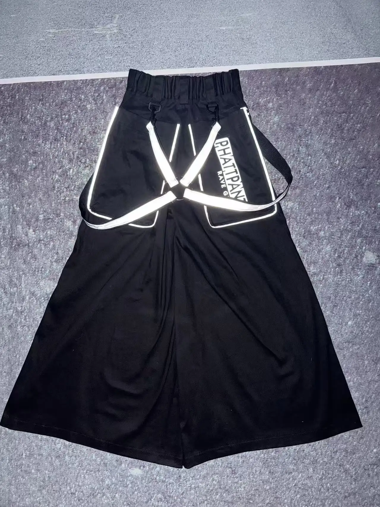 PHATTPANT Shuffle Pants Calça Phat lisa preta sem acabamento
