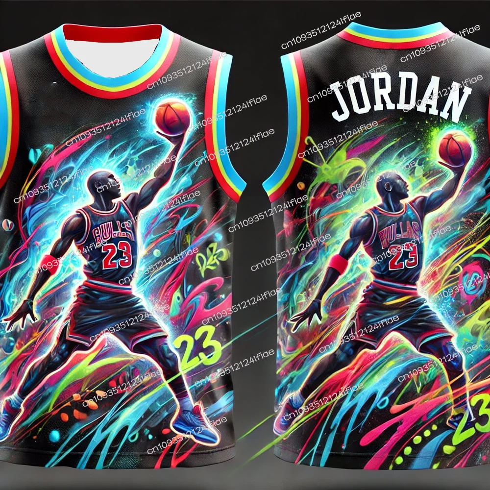 New Arrivals 2025 Jordan No. 23 Basketball Jersey Fan Special Collection Jersey Vest Men's Quick-Drying Vest Graffiti clothing