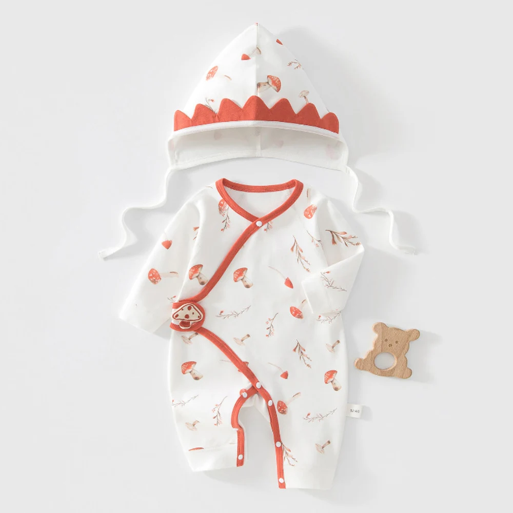 Long Sleeve Rompers For Newborn Baby 100% Cotton Baby Boutique Clothes Hospital Unisex Baby Jumpsuit For Boys And Girls