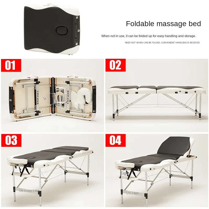 Zl Folding Massage Table Physiotherapy Bed Massage Bed Household Portable