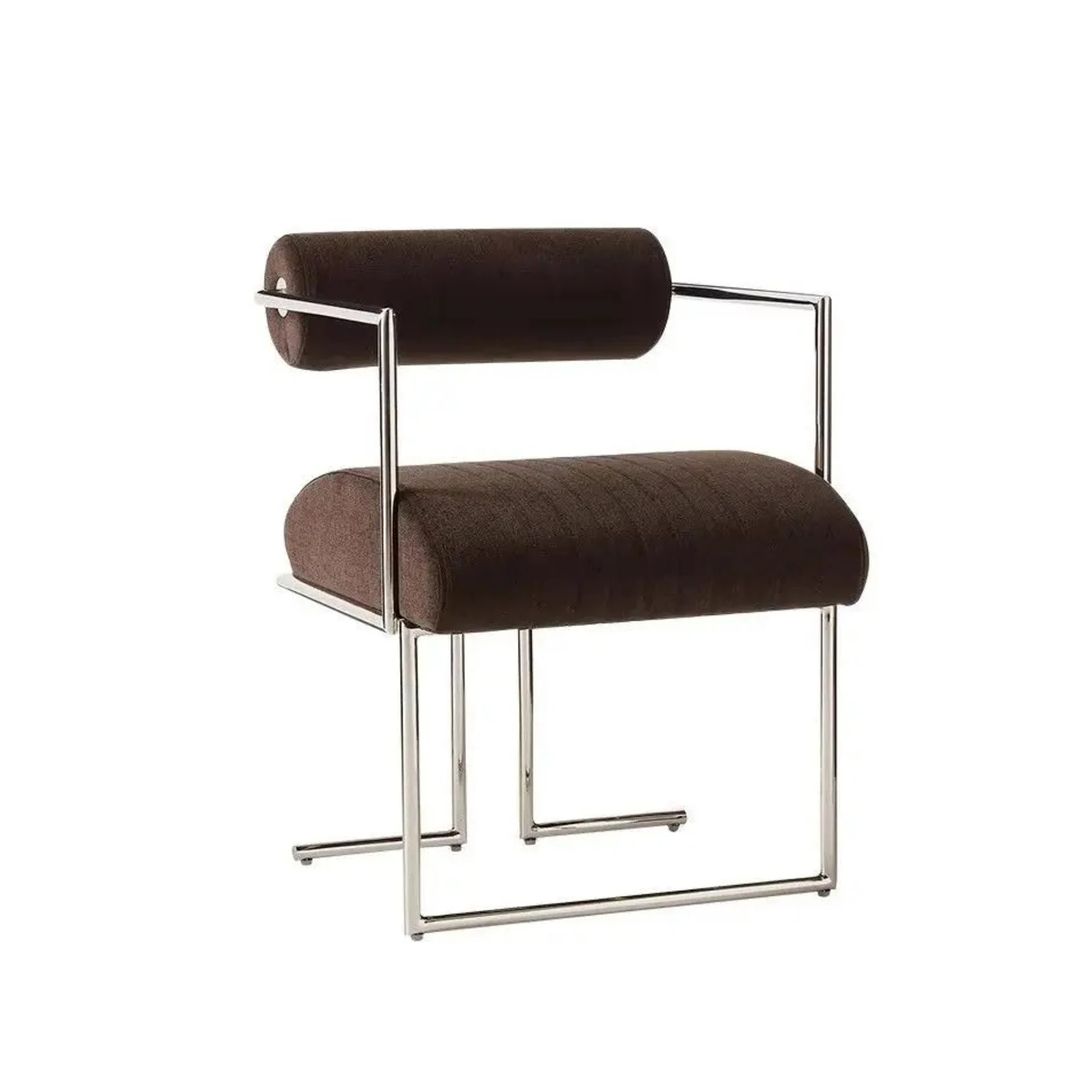

Barber Dark Brown Upholstered Dining Chair Nordic Modern Casual Fabric Chair