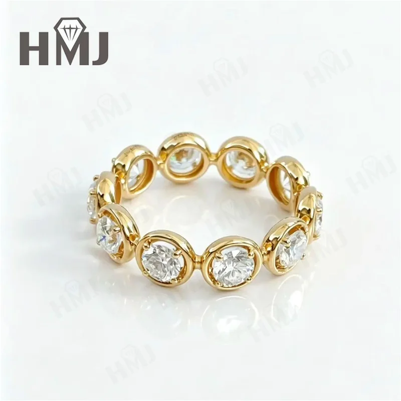 18K Goldringe mit Labor-Diamanten DEF VS Rundschliff für Hochzeitsantrag, Verlobung, Versprechen, Feiner Schmuck, Charms, Klassisch – Detail 2