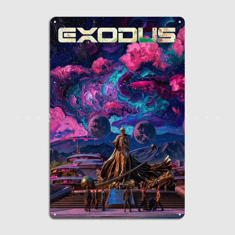 Exodus Sci-Fi Space Metal Poster Sign Bar Garage Club Custom Pub Bedroom Indoor Wall Decor Tin Room Decor Home Decor