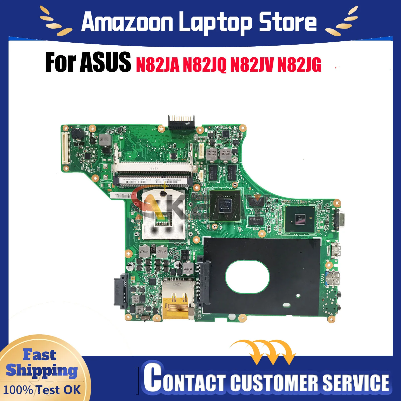 

N82JQ Laptop Motherboard For ASUS Vivobook N82JG N82J N82JQ N82JV N82JA Notebook Mainboard in stock 100% tests OK fast shipping