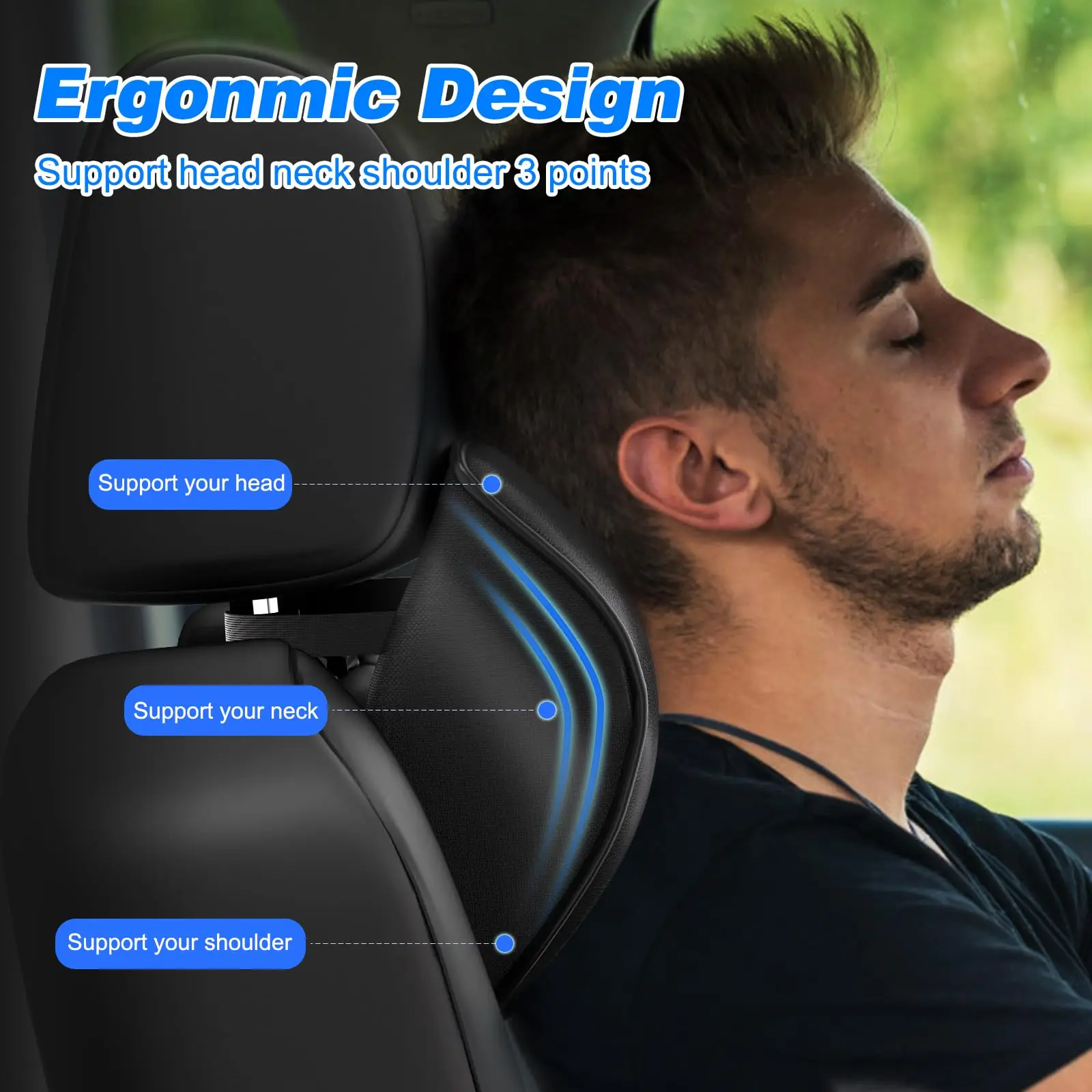 Car Headrest Car Pillow Seat Pillow Car Neck Pillow Memory Cotton Neck Pillow Car Pillow Waist Back Cushion Support Supplies
