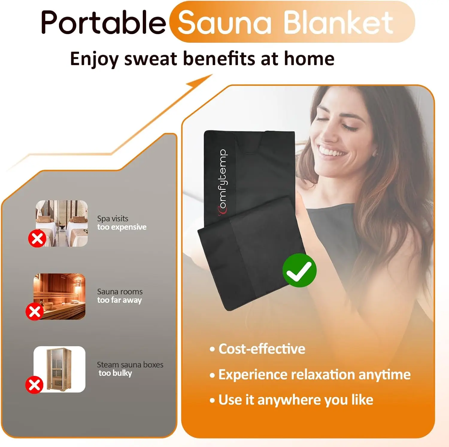 Comfytemp Infrared Sauna Blanket With App Control, 35