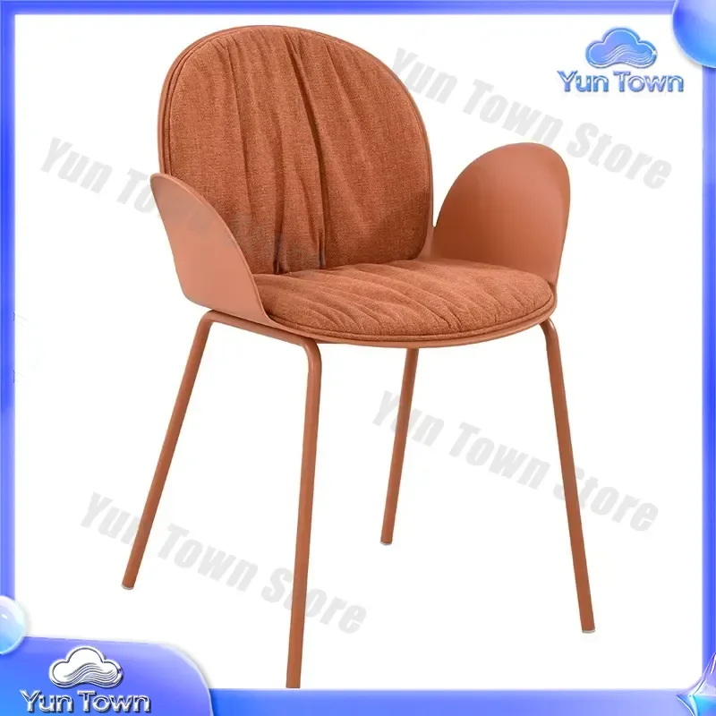 Plastic Dining Chair for Home Office Restaurant Nordic Style Armchair with Backrest and Armrests Modern Stool for Leisure Use