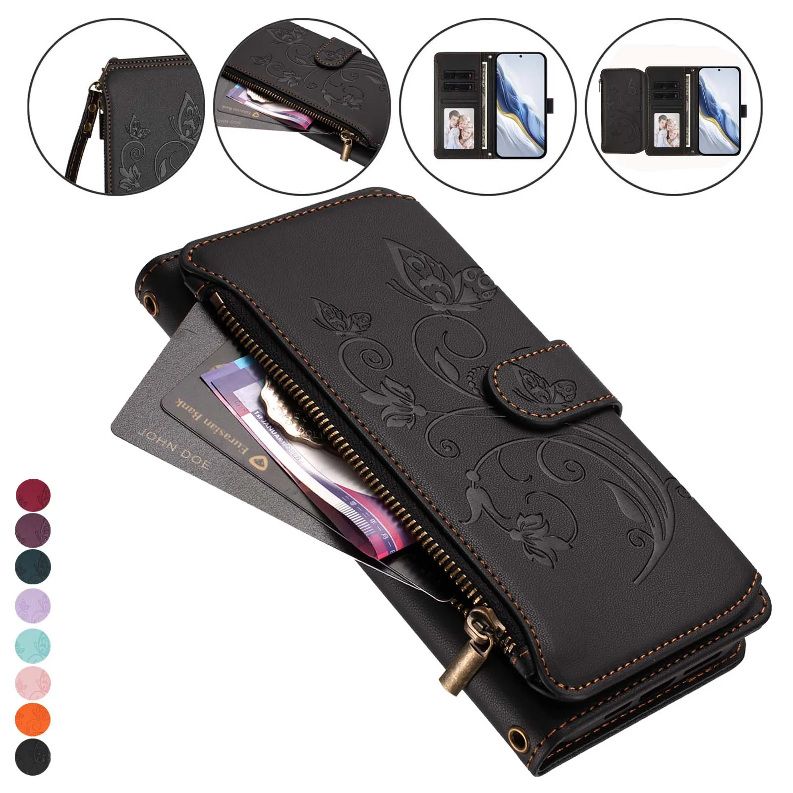 Zipper Coin Wallet Phone Case For Samsung Galaxy S26 S25 S24 S23 S22 S21 S20 Plus Ultra Edge Magnetic Funda Book Leather Cover