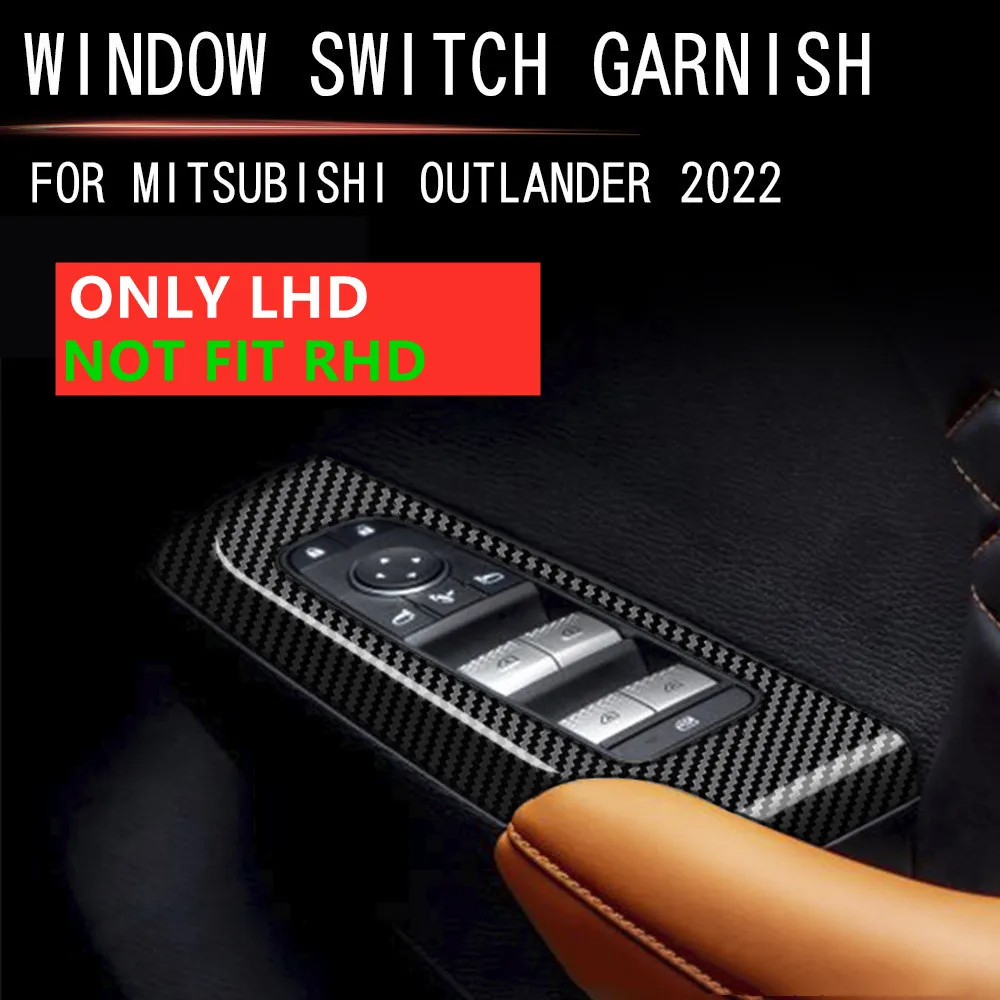 

Только LHD для Mitsubishi Outlander 2022 2023, аксессуары для салона автомобиля, дверь, подлокотник, окно, панель переключателя, крышка, отделка