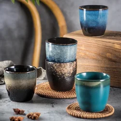 Japanese Ceramic TeaCup Stoneware Mug Soup Cup for Tea Ceremony Minimalist Style Hotel Home Decoration Heat-resistant Thickened
