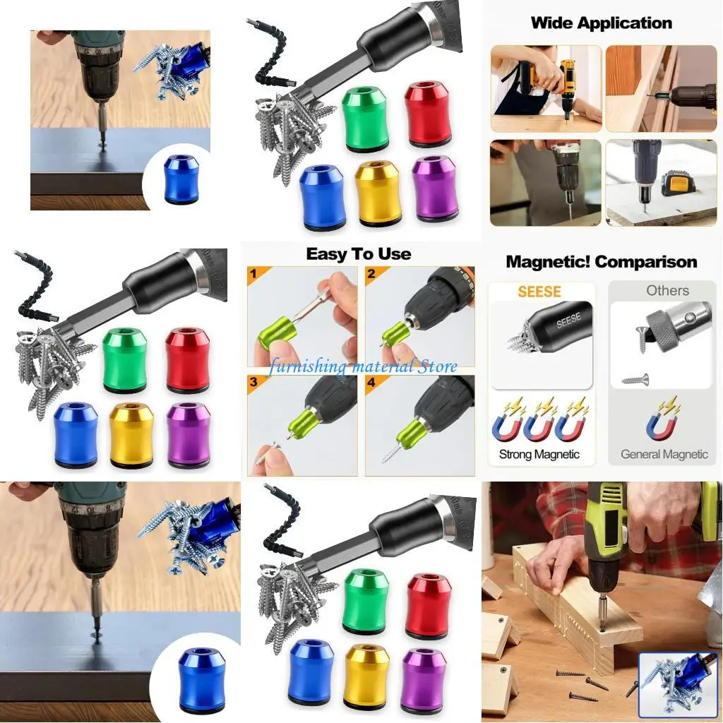 

Y5GD 5 шт. магнитный держатель бит электрические магнитные кольца отвертка намагничиватель бит