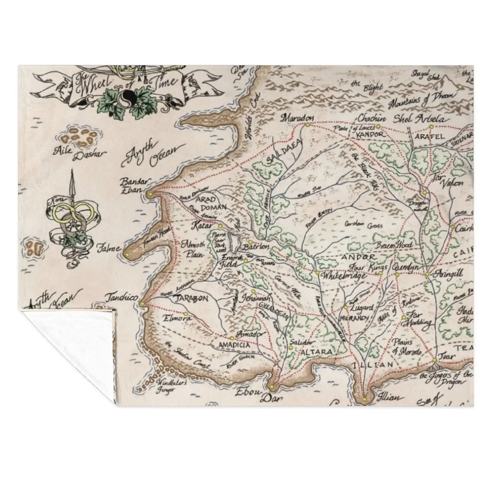 

wheel of time map Throw Blanket Fashion Sofas Hair for winter Sofas Blankets