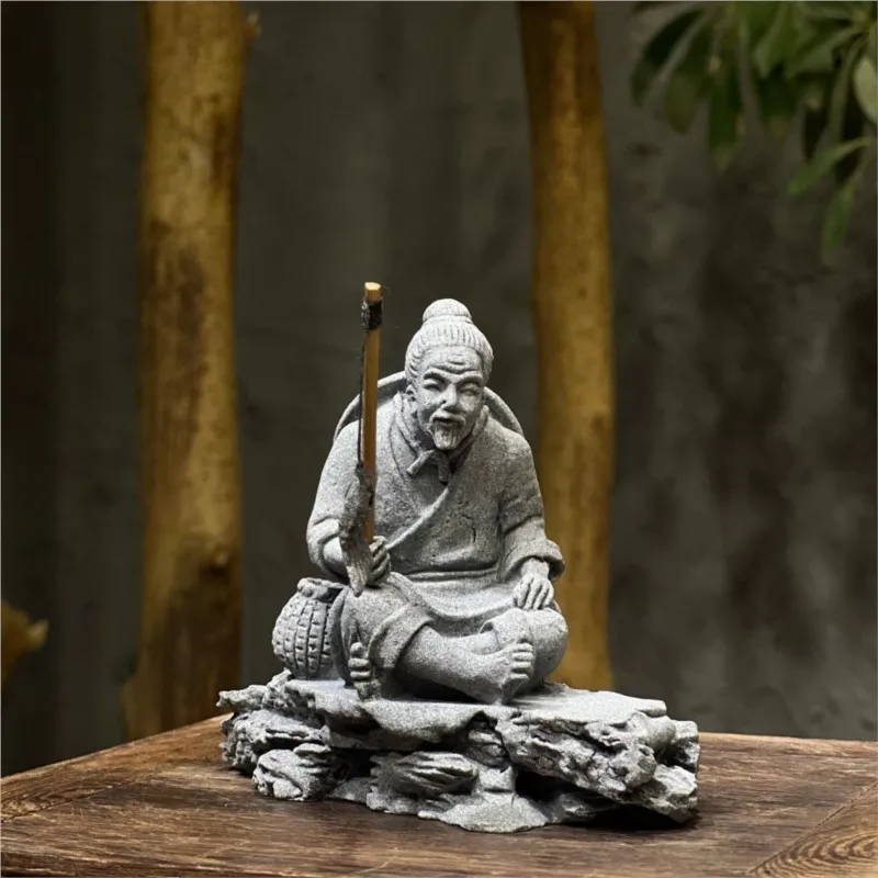 2025 New Chinese Retro Nostalgic Fishing Figure Ornament Home Fish Tank Tea Table Fishing Old Man Ancient Style Ornament LI359