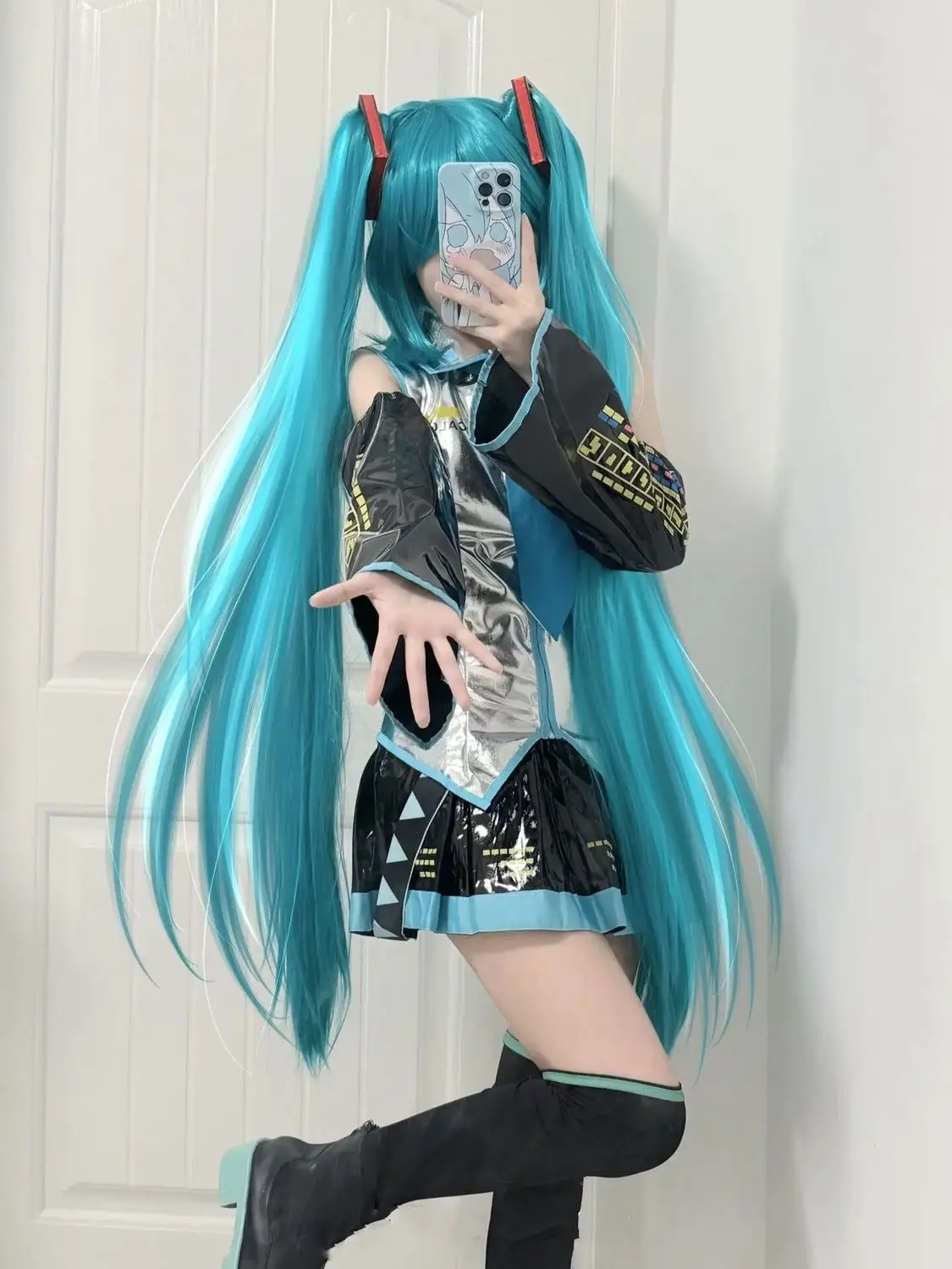 ミク-vocaloid-コスプレ衣装フルセット-–-アニメコンベンション、ハロウィン、ステージパフォーマンス、パーティーのロールプレイ用ミクフォーミュラスカート