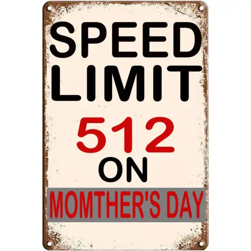 Mother's Day Mom Parking Only Metal Tin Sign Gift for Mom Vintage Retro Poster sign