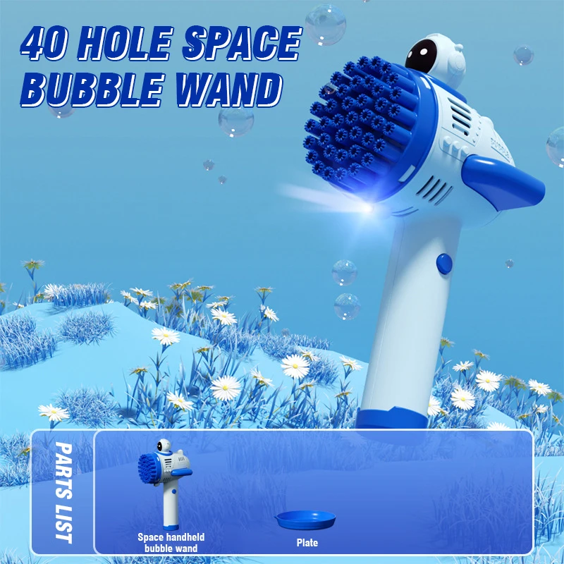 40 Hole Light Electric Bubble Gun Handheld Bubble Toy for Children Outdoor Parent-child Interact Game Soap Bubble Machine Toys