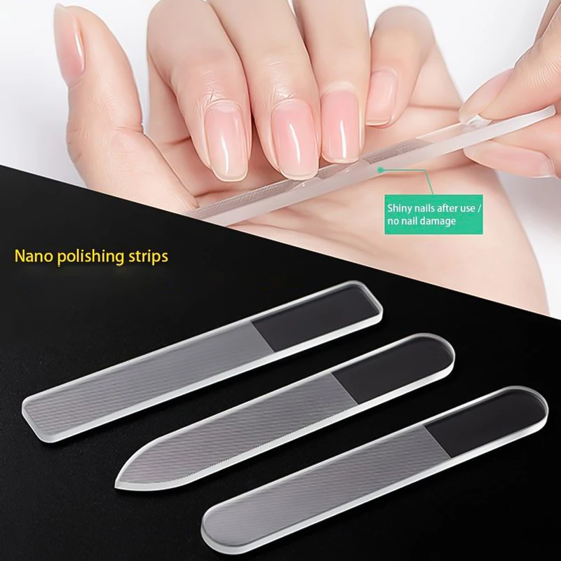 1pc Transparent Sanding Glass File Manicure Professional Nail Art File Buffing Polishing Durable Nano Supplies Accessories Tool