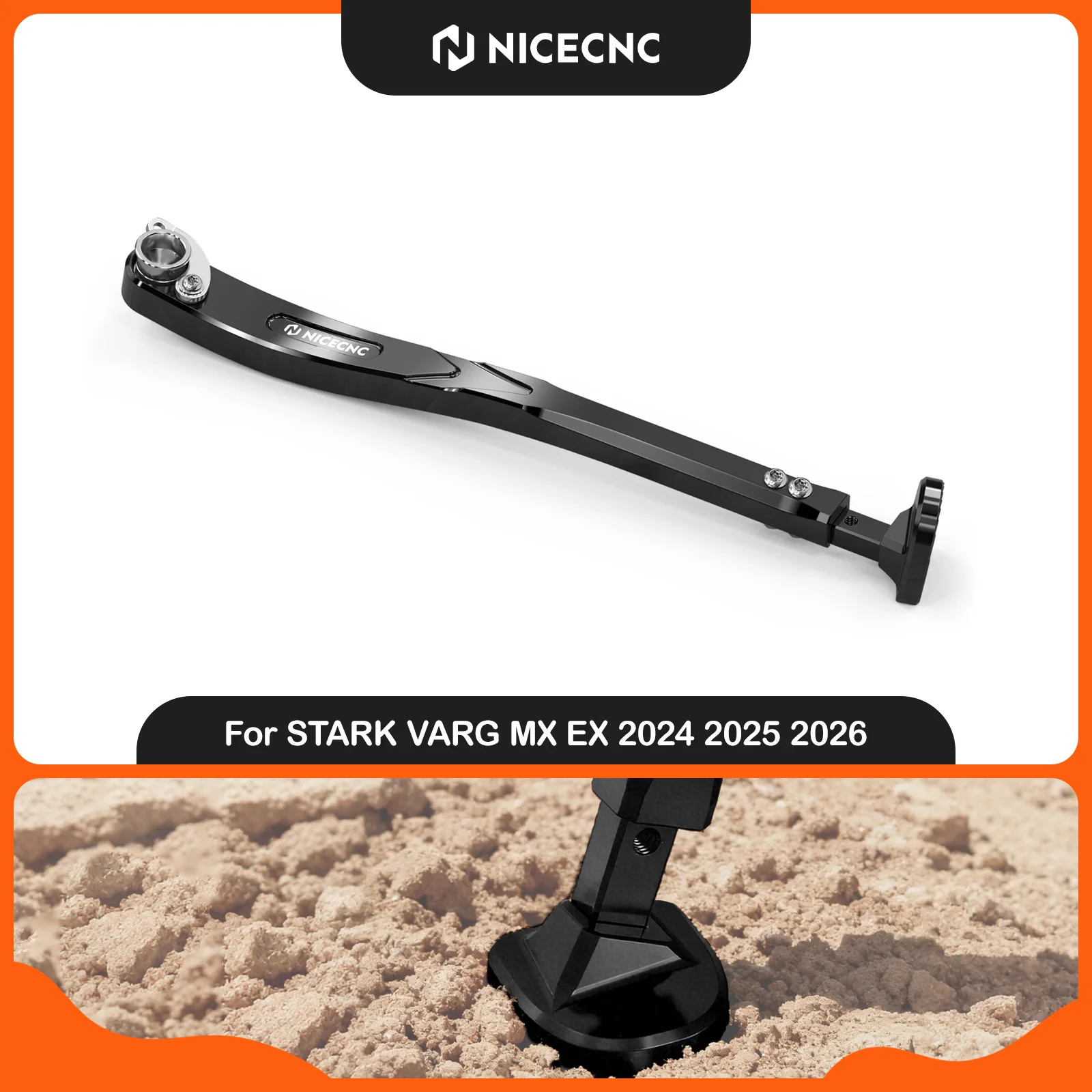 NICECNC For Stark Varg EX MX SM 2024 2025 2026 Adjustable Kickstand Foot Side Stand Aluminum Electrical Motorbike Accessories