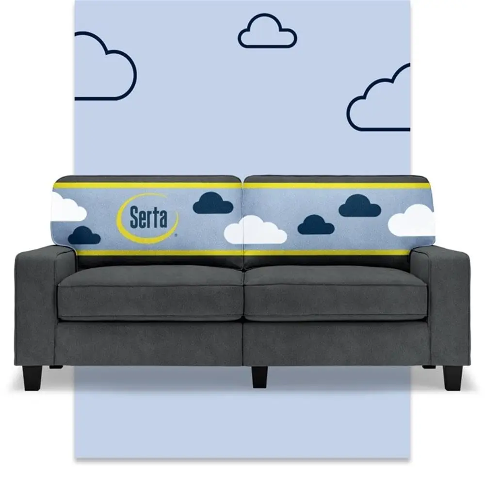 

73"" Tra Arm Sofa With Removable Covers Charcoal