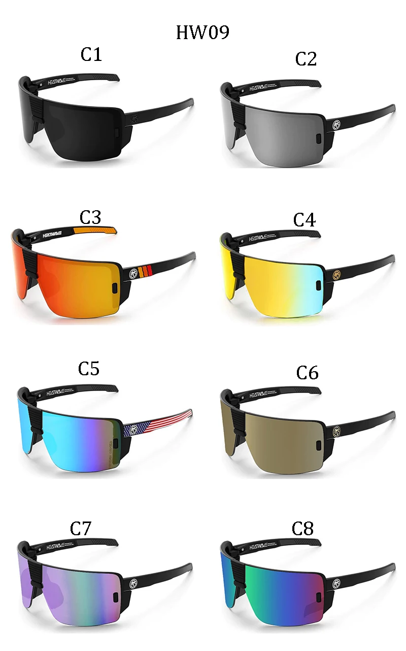 

fashionglass Heat wave cross-border best-selling cycling pilot goggles, high-quality genuine film outdoor sports sunglasses HW05