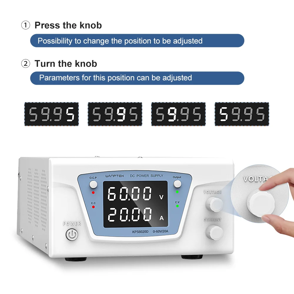 Imagem -02 - Wanptek-lab Software Programável de Alimentação dc Ajustável Estabilizador de Tensão de Controle Automático para pc 30v 60v 100v Rs485 Rs232
