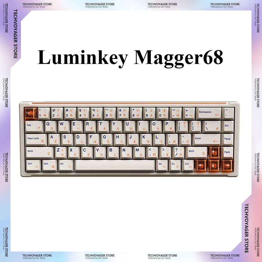 

Luminkey Magger68 White Mechanical Keyboard 68Keys RGB Gasket ANSI Layout Customized Wired Gaming Keyboard PC E-Sports Accessory