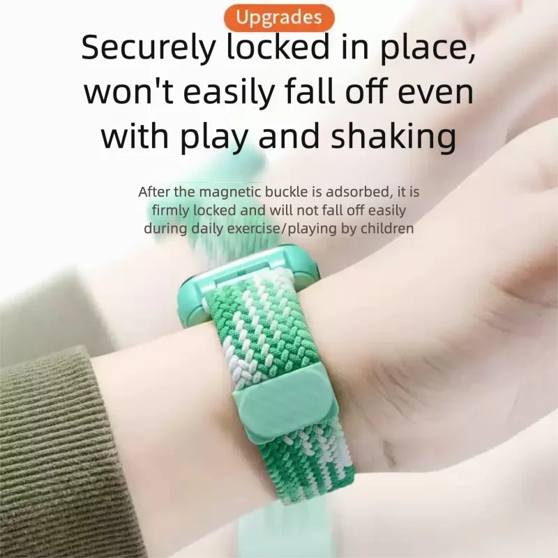 20MM Magnetic Elastic Braided Watch Band Universal for Kids Buckle Strap 20mm Interface Fit Children Smartwatch Travel Vacation