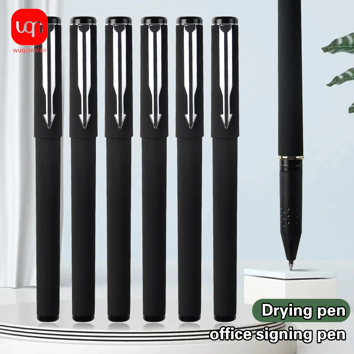 WQN-3/6/12PCS Black Gel Pen, 0.5mm Nib Roller Gel Pen, Black Ink Business And Financial Pen, School And Office Stationery