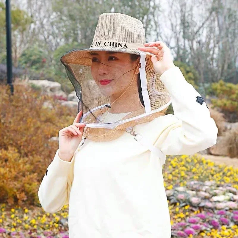 Beekeeper Anti Bee Hat Beehive Beekeeping Cowboy Hat Mosquito Bee Insect Net Veil Head Face Protector Beekeeper Equipment