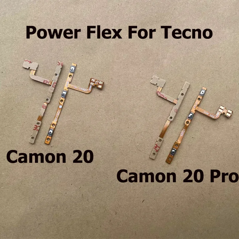 For Tecno Camon 20 Pro CK6n CK6n CK7n Mute Switch Power Key Ribbon Repair Part Power ON OFF Volume Button Flex Cable