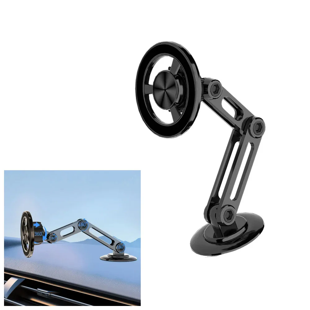 

Сильный магнитный автомобильный держатель для мобильного телефона 360° ° Поворотная металлическая складная подставка для телефона, магнитное крепление для вентиляционного отверстия, поддержка GPS для IPhone