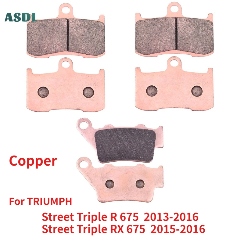 

Motorcycle Front Rear Brake Pads Ceramic/Copper-Based for Street Triple R 675 R675 2013-2016 RX 675 RX675 2015-2016 Brake mats