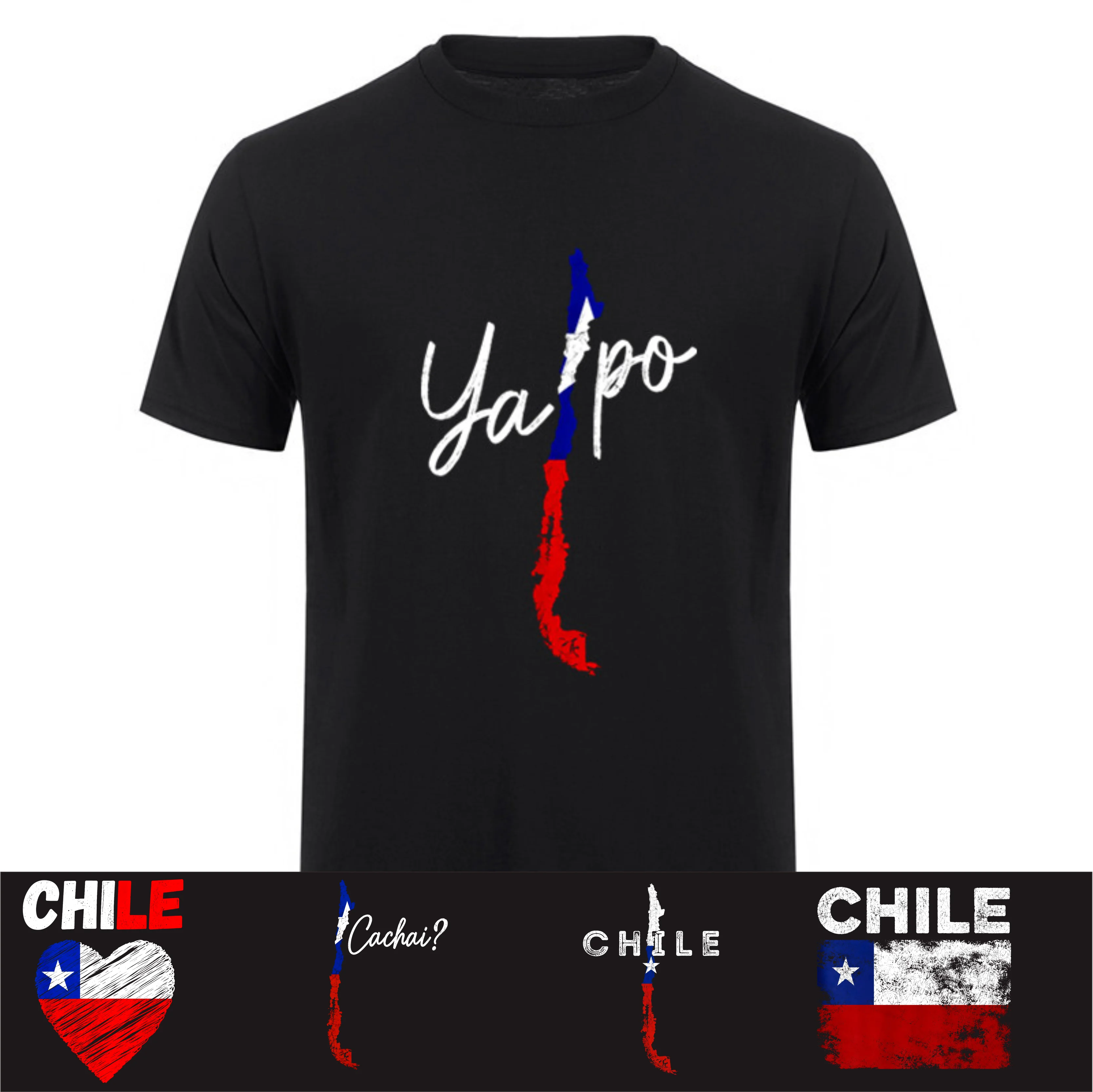 Chile Ya Po Chilean Flag Chile Flag T Shirt Short Sleeve Graphic Tshirts Mens Clothing T-shirt HJ-038