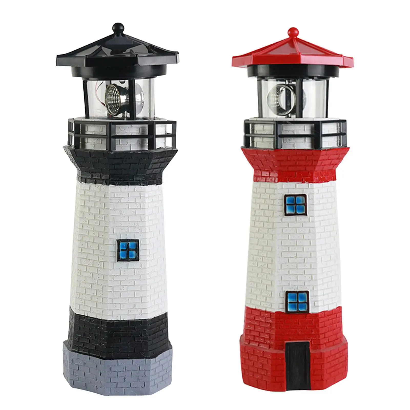 

Solar Lighthouse Garden Statue Resin Yard Ornament for Balcony Outdoor Patio