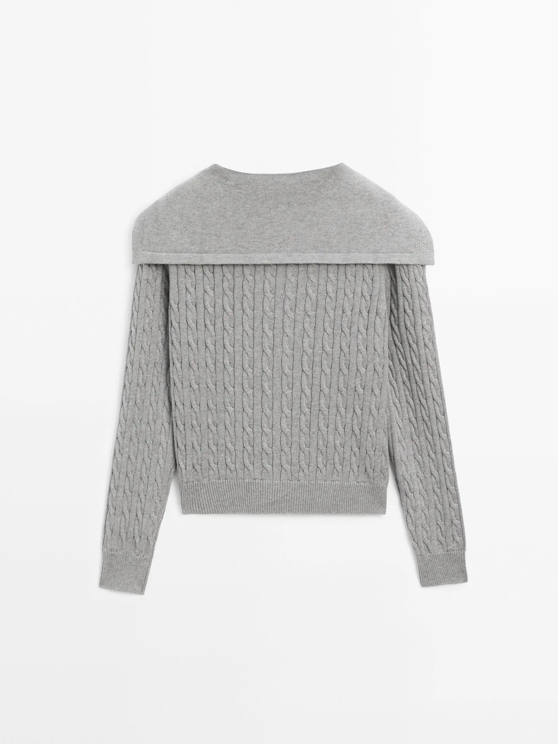 Ethereal MD 2025 Massidutti ฤดูใบไม้ผลิสไตล์ใหม่ Ladies' Grey โรงเรียนสไตล์ผ้าฝ้าย Tweed Navy คอเสื้อกันหนาวถักเสื้อสเวตเตอร์ถัก