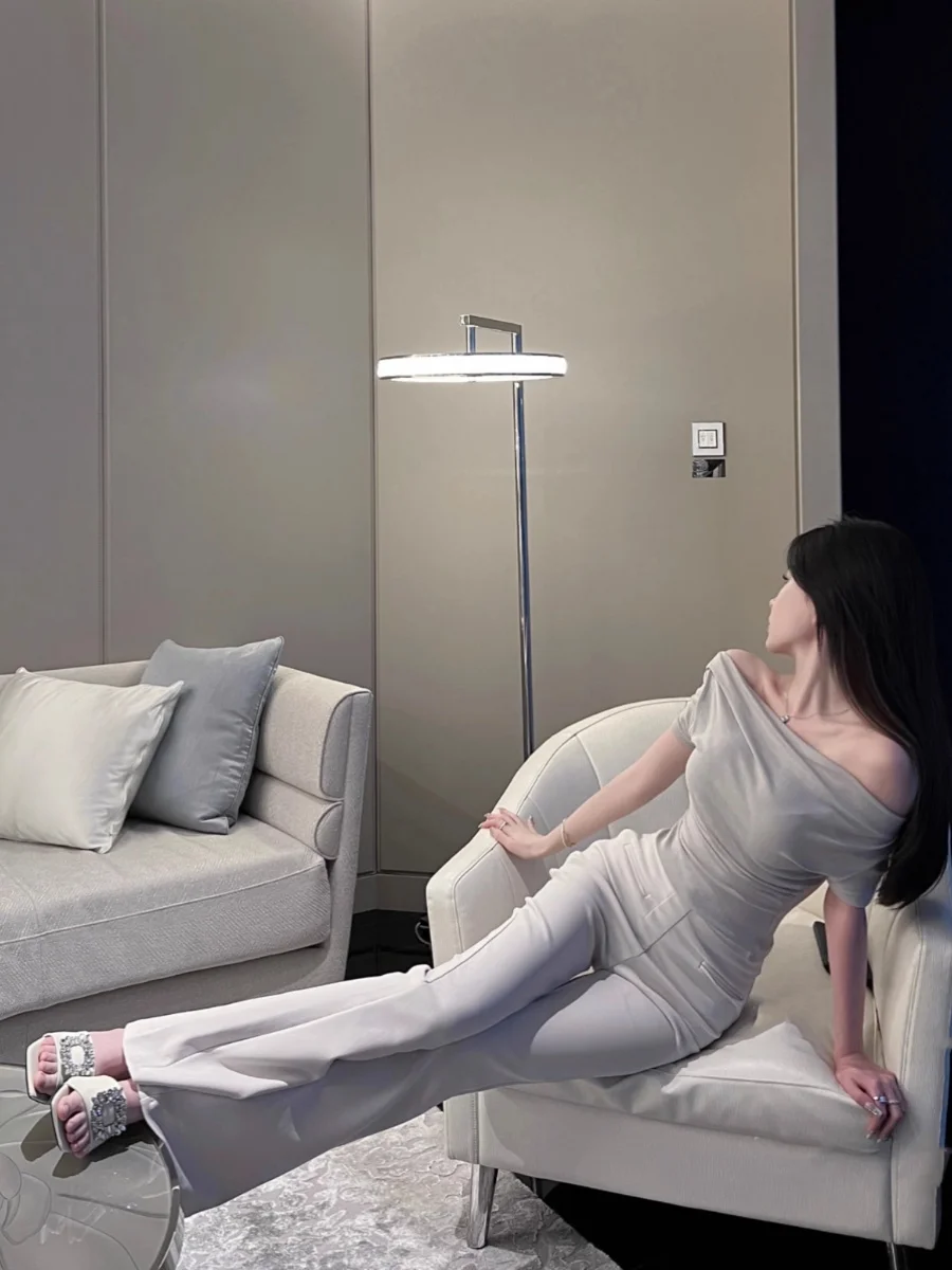 

Брюки-клеш с высокой талией для женщин, деловые повседневные брюки, длинные, дышащие, в корейском стиле, утягивающие, с широкими штанинами