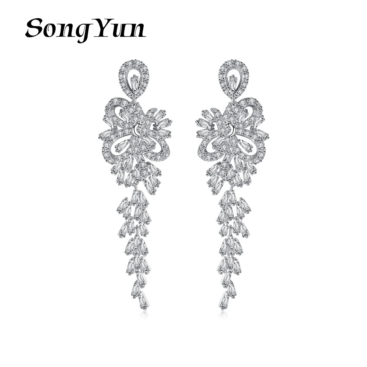 

Ювелирные изделия SongYun: модные серьги MHT для женщин, аксессуары из позолоченной меди с цирконами CZ, украшения из циркония.