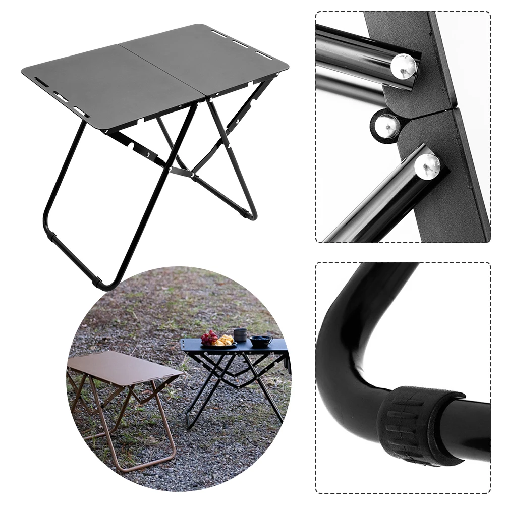 Portable Camping Folding Table 2 Fold Picnic Desk Outdoor Grill Table Barbecue Dining Table Beach Desk For Camping Accessories