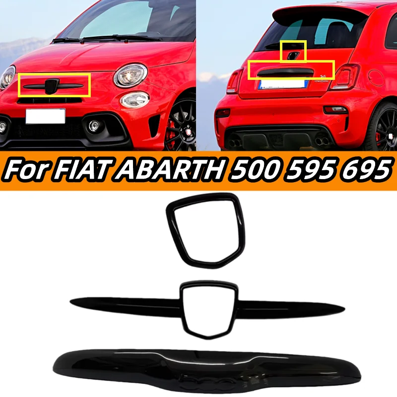 3pcs-set-for-fiat-abarth-500-595-695-car-trunk-lid-tailgate-handle-cover-trim-front-rear-logo-badge-grill-strip-cover