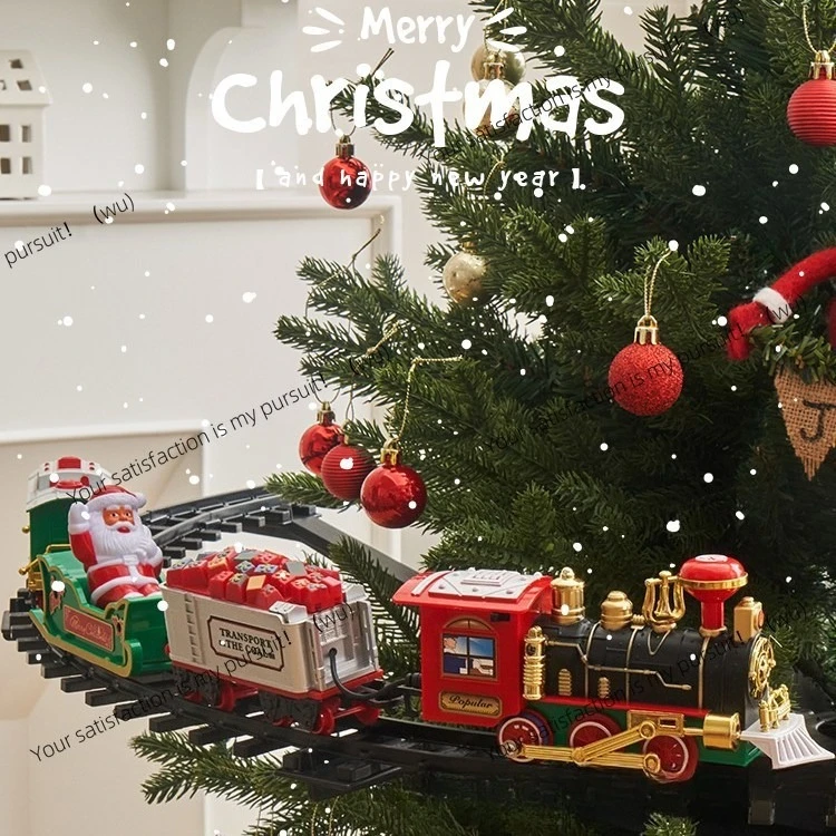 

electric Christmas train electric sound light hanging Christmas tree rail car