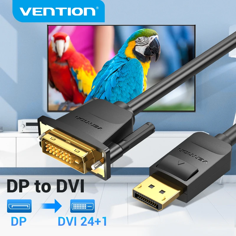 Vention DisplayPort do DVI Kabel DP do DVI-D 24+1 Kabel 1080P DP męski do DVI męski do monitora projektora Kabel DP do DVI