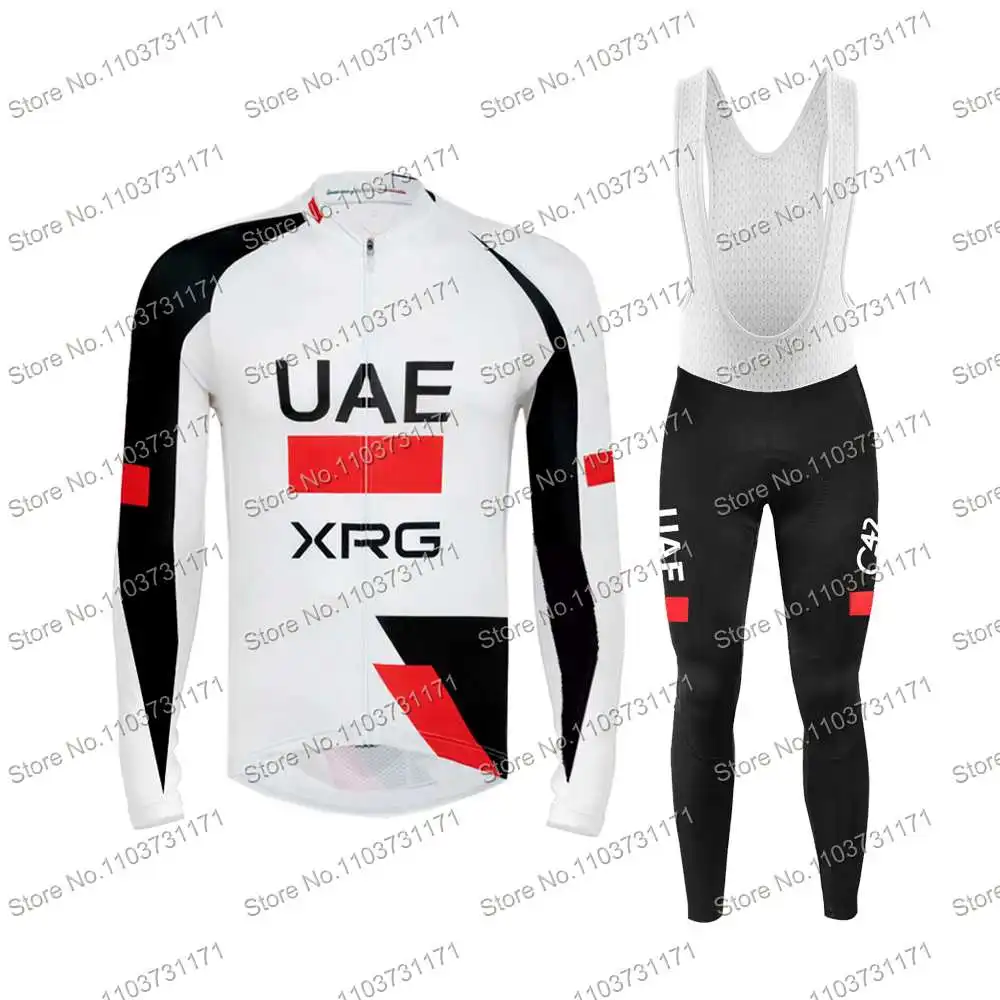 جديد 2026 الإمارات العربية المتحدة فريق XRG طقم جيرسي لركوب الدراجات بأكمام طويلة Tadej Pogacar ملابس ركوب الدراجات سترات حرارية شتوية بدلة زي MTB