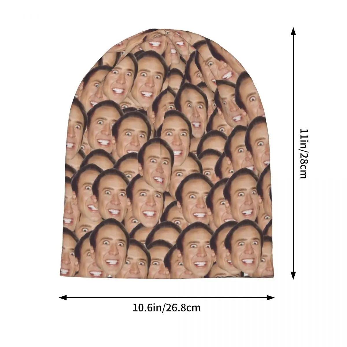 Nicolas Cage Meme Warm Knitted Cap Hip Hop Bonnet Hat Autumn Winter Outdoor Beanies Hats for Men Women Adult