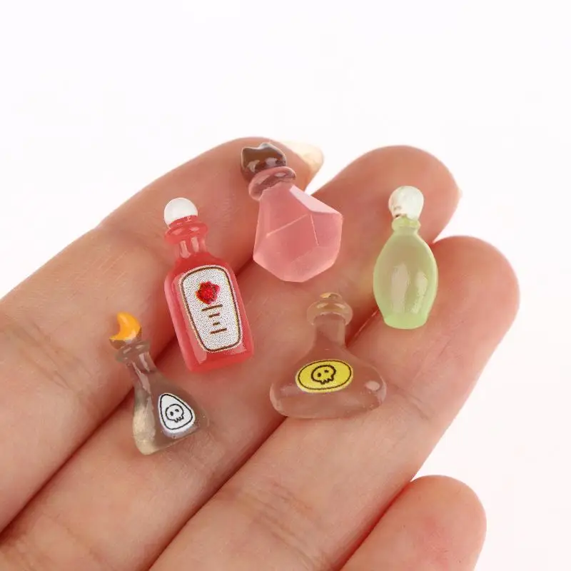 Maison de poupée Vintage, accessoires de scène magique, bouteille magique Miniature, ornements de décoration, cadeaux de fête et de vacances, 5 pièces