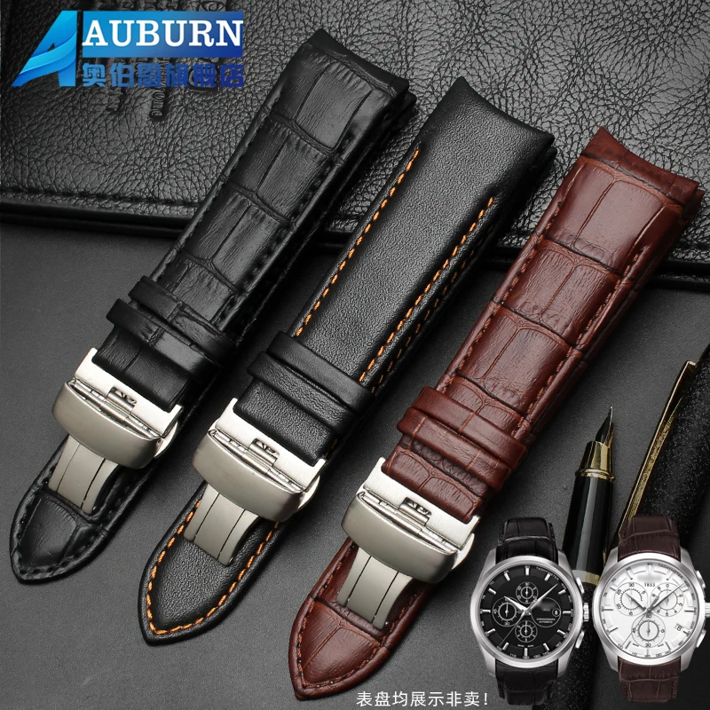 For Tissot Leather Watch Strap 1853 Couturier Series T035627A T035407A Men's Leather Bracelet Arc Belt 23mm Tissot Accessories image 2